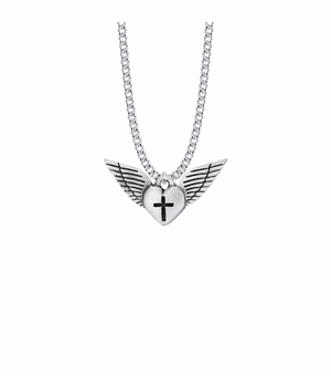 ☆Angle    Heart☆ Remembrance Pendant With 18K Gold-Plated Accents Featuring